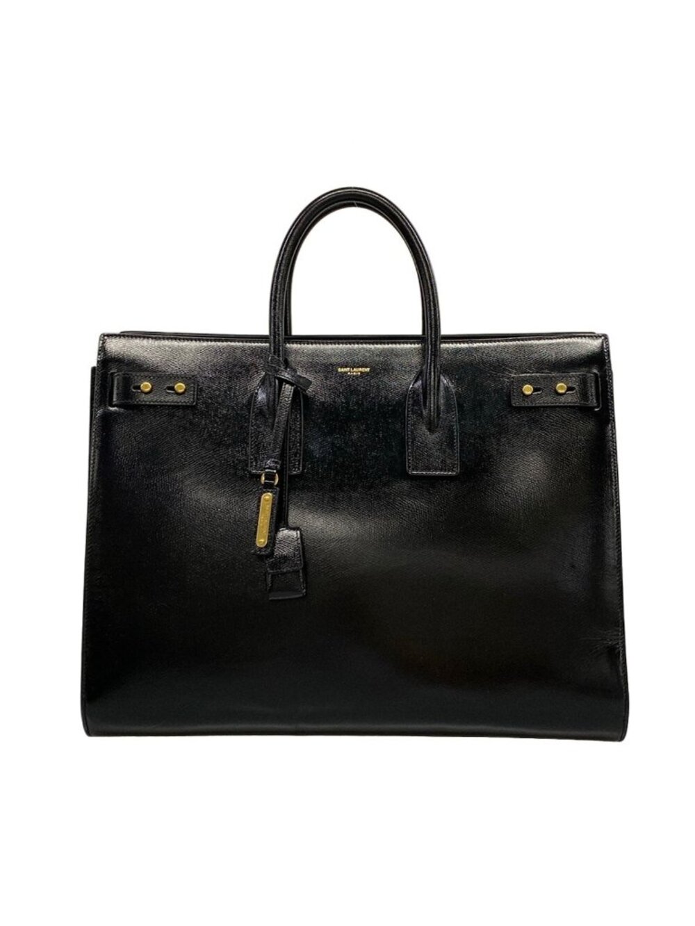 Saint Laurent Paris Tote Bag Sac de Jour Souple Large Black Leather